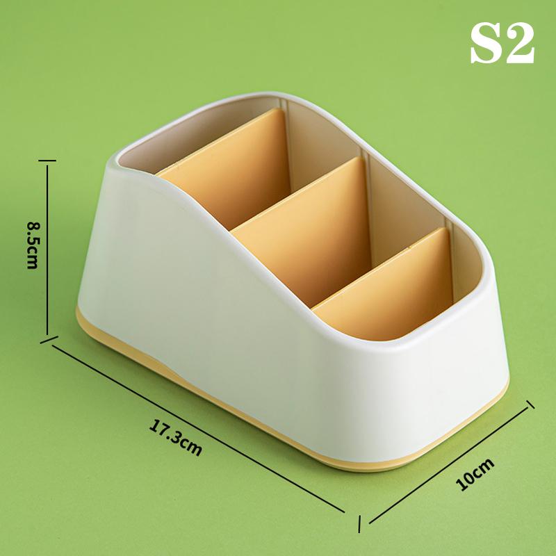 Remote Control Holder 4 Slot Desktop Storage Box Trapezoidal Basket Stationery Organizer Case Home Hotel Decor