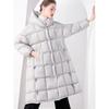 European Warm Quilt White Duck Down Jacket Women's Medium and Long Winter New Knee Thickened Loose Coat