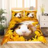 Guinea Pig  Bed Linen,Microfibre Bedding Sets, Children's Bed Linen with Cute Mouse for Teenagers  Adult 3-Piece  with Zip