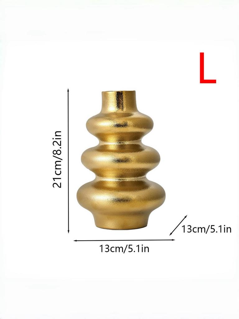 Modern Round Ceramic Vase Flower Arrangements Living Room Dining Table Decoration Abstract Gold Silver Irregular Vase Home Decor