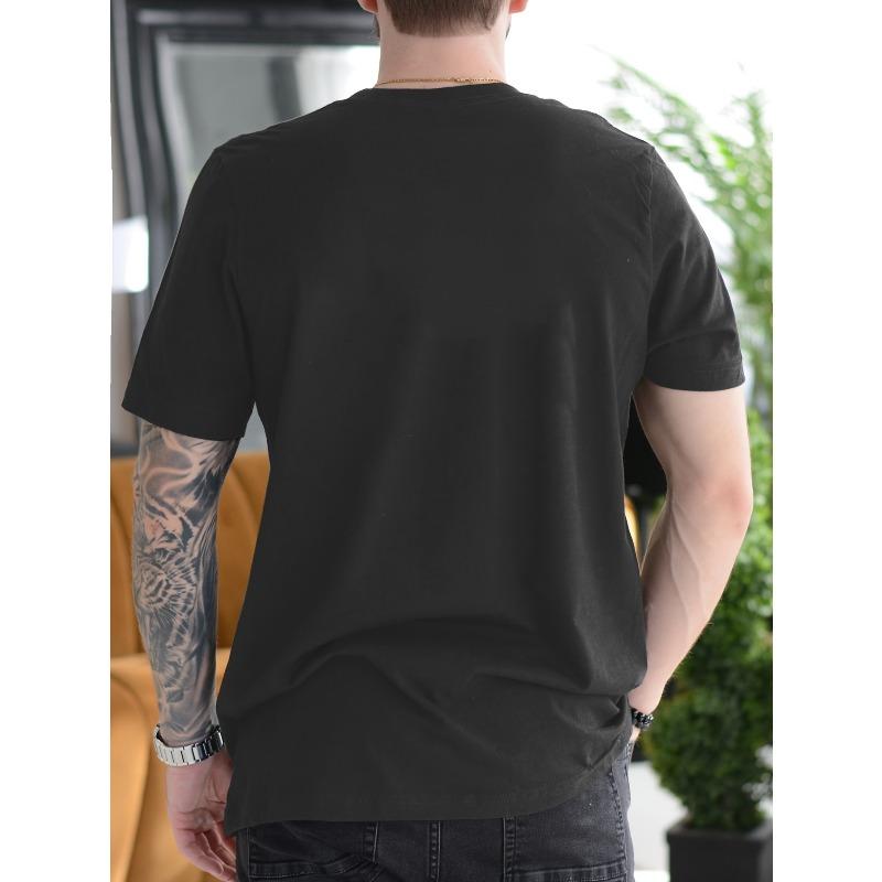 Taglie Europee T-shirt da Uomo con Stampa a Lettere Manica Corta Top Casual, Nuova T-shirt da Uomo Stile Primavera/Estate