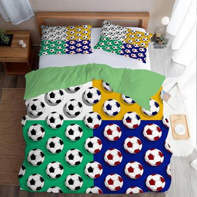Boy Cartoon 3D Printed Football Colored Duvet Cover, Soft Comfortable No Core Home Textile Decor For Kids Boys Bedding Sets Gift