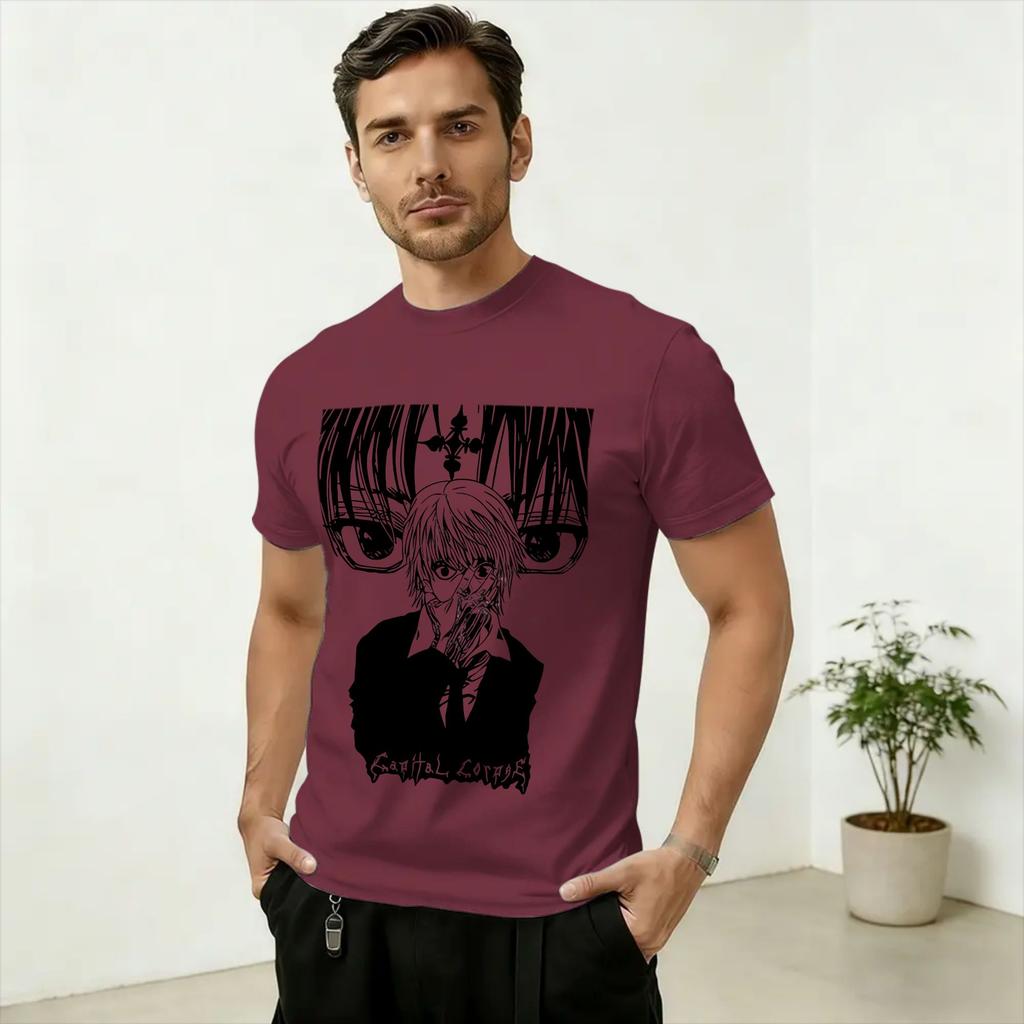 Casual Kurapika TShirt Unisex Crewneck Pure Cotton T Shirts Short Sleeve Tees Summer Clothes