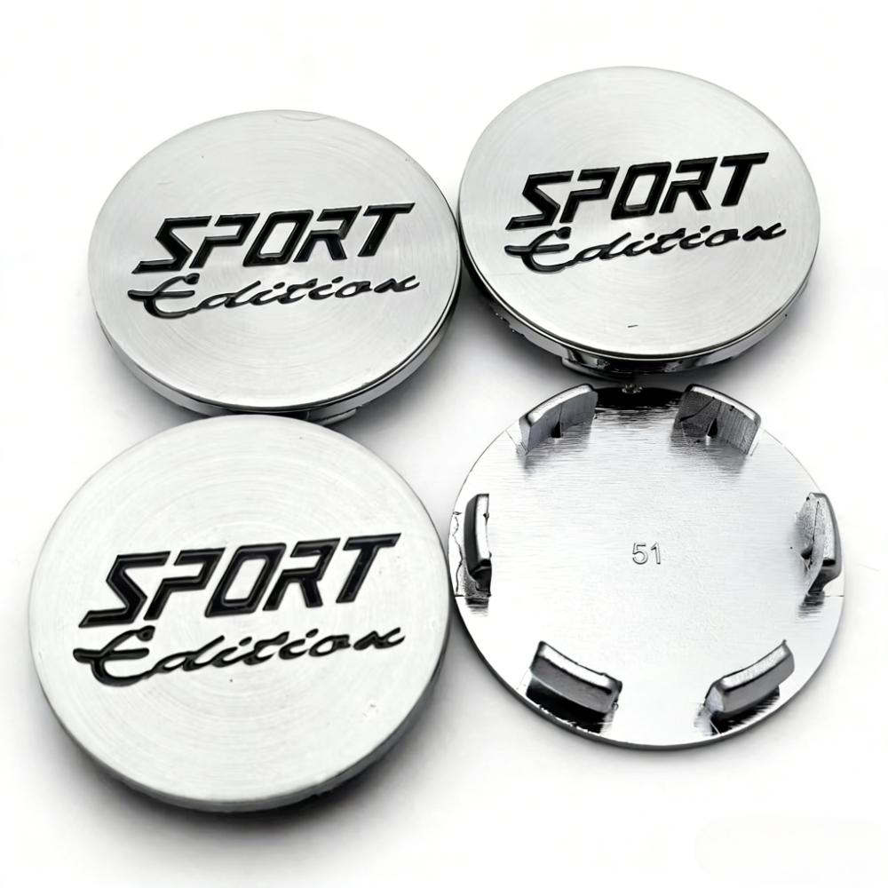 4pcs Sport Edition Logo Emblem Badge Car Wheel Center Caps 51MM Clips 46MM Rim Hubcaps Dust Cover Wheels Hub Cap Car Accessories