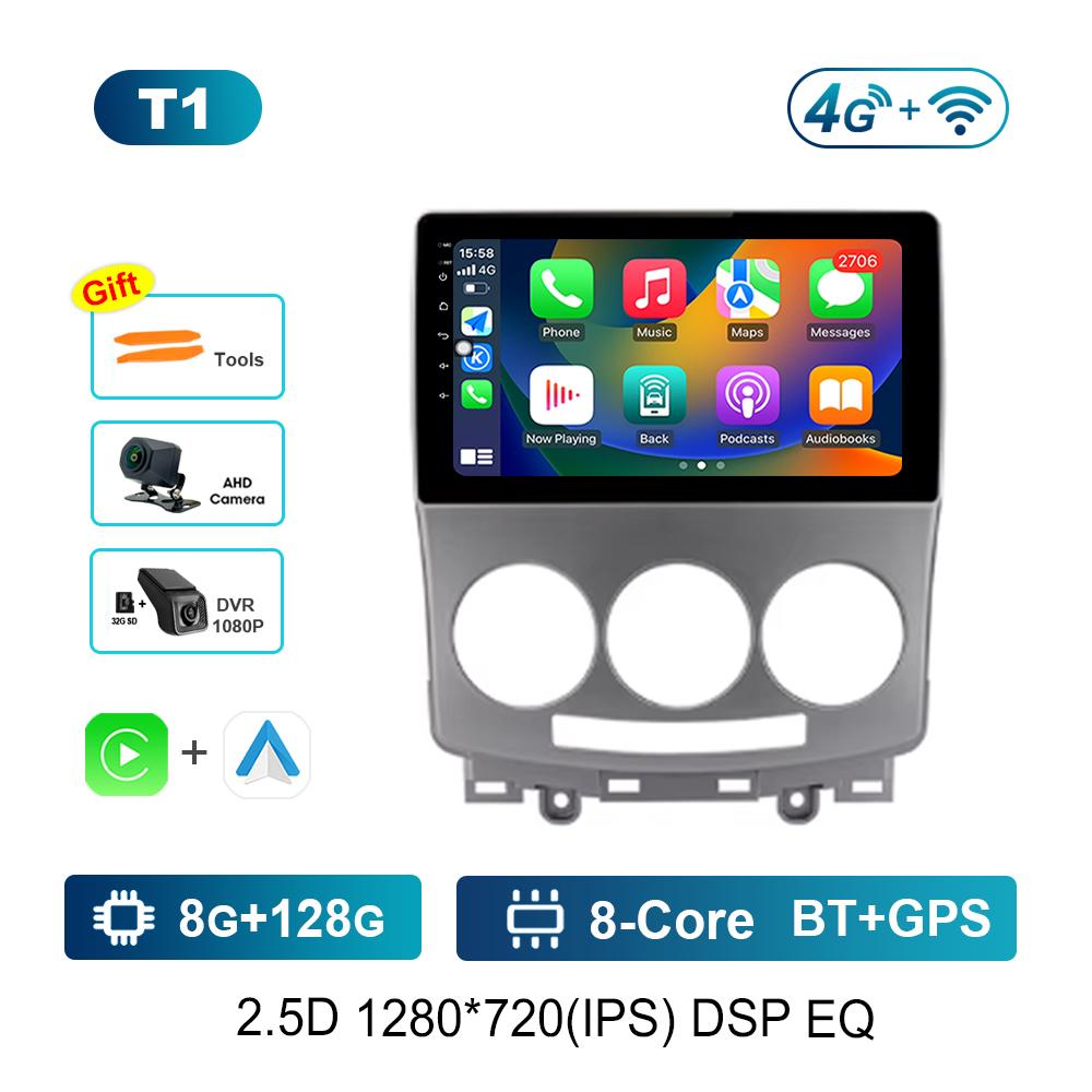 For Mazda 5 2005 - 2010 Carplay WiFi Android System Car Video Multimedia Player Navigation GPS Bluetooth Auto Tools Split Screen