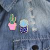 Cactus Potted Plant Enamel Women Shirt Suit Brooch Collar Pin Emblem