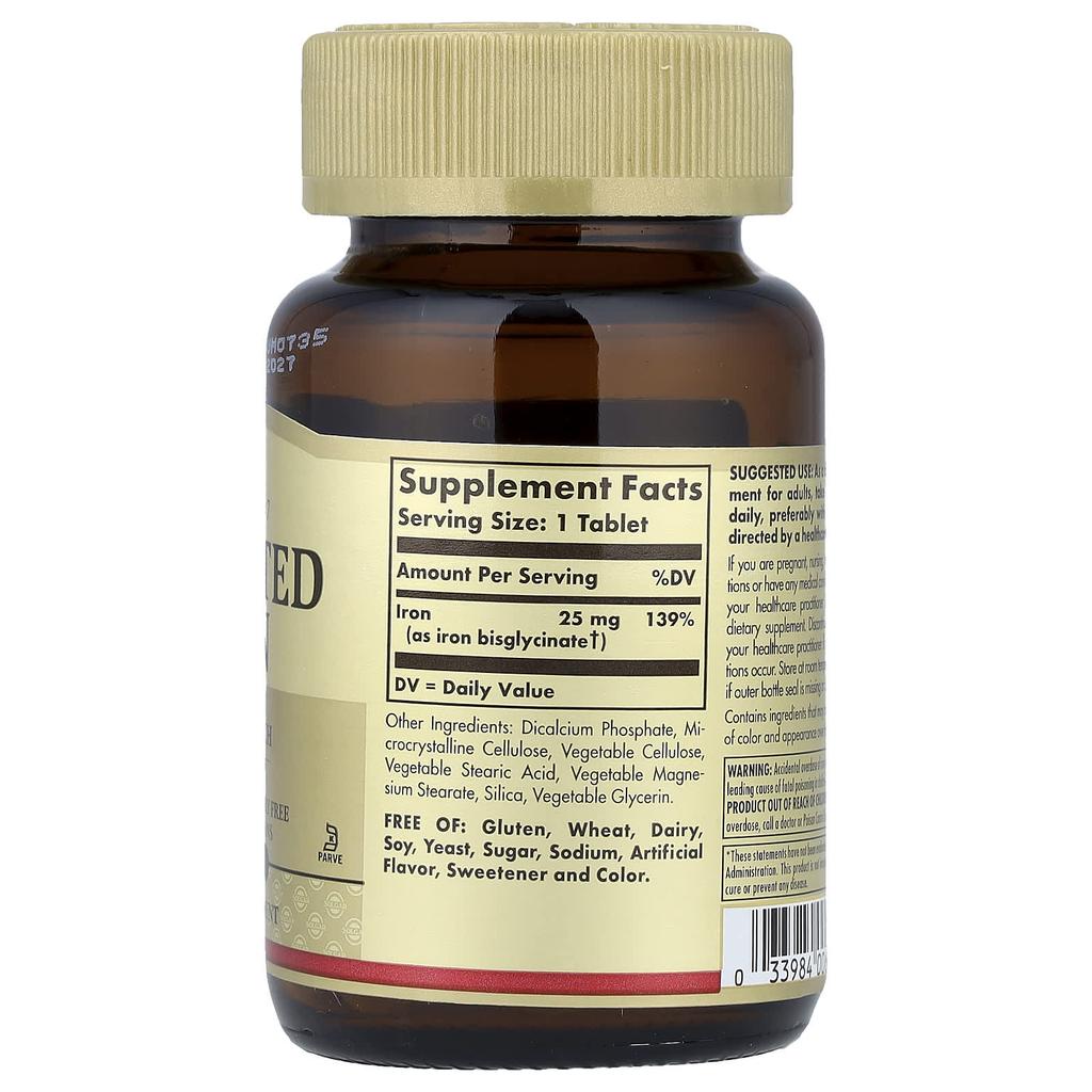 Chelated Iron, 100 Tablets (25Mg per Tablet)