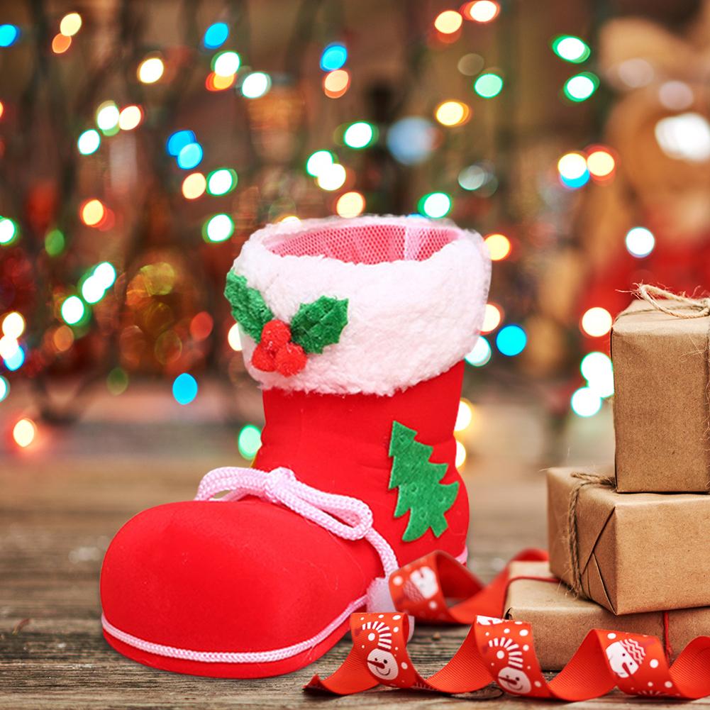 Christmas Little Red Boots Decor Creative Shoes Candy Box Mini Festival Theme Home Decoration Supplies