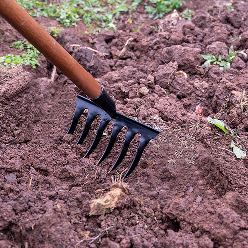 Laubbesen für Rasen, robuster Gartenrechen, Rasengeräte, Vertikutierrechen, Vertikutierrechen, Gartenhacke aus Metall, Gartenrechen zum Lockern