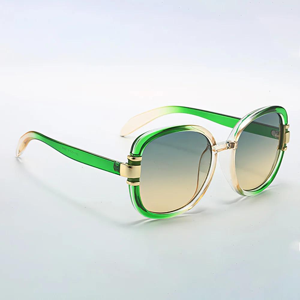 New In  Sunglasses for Women Modern Fashion Purple Orange Gradient Decorative Glasses Transparent Plastic Frame Metal