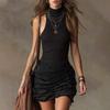 Summer New European and American Style Women's Sleeveless Slim-fitting Black Goth Vest Dress Wholesale