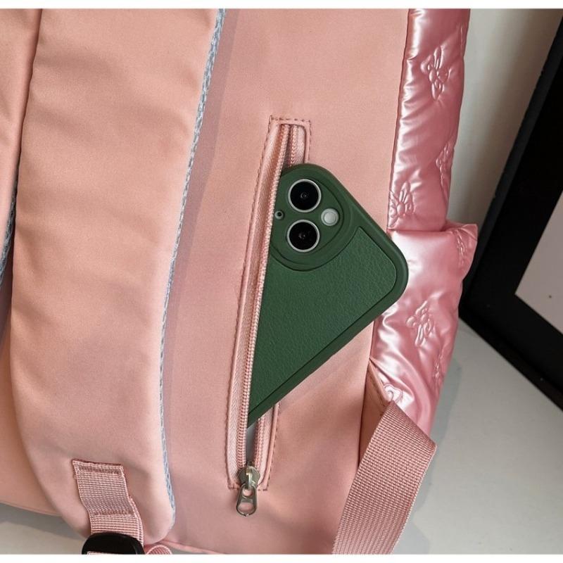 Quilted Backpack Casual Lightweight Daily Use Backpack for Women Fashion Quilted Design Ideal for School Commute Travel and Everyday Outings