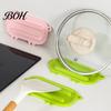 Hanging Storage Kitchen Accessory Silicone Pot Lid Holder, Cute Pig Shaped, Non Slip Heat Resistant Mat Chopping Board Stand with Drain Grooves,