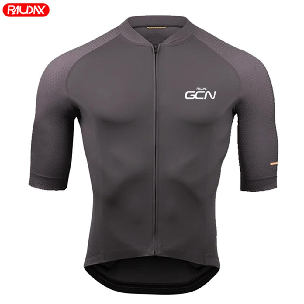 Raudax Gcn Men Short Sleeve Jersey Sets Ropa Ciclismo Hombre Letni zestaw odzieży rowerowej Triathlon Bib Shorts Suit Bike Uniform