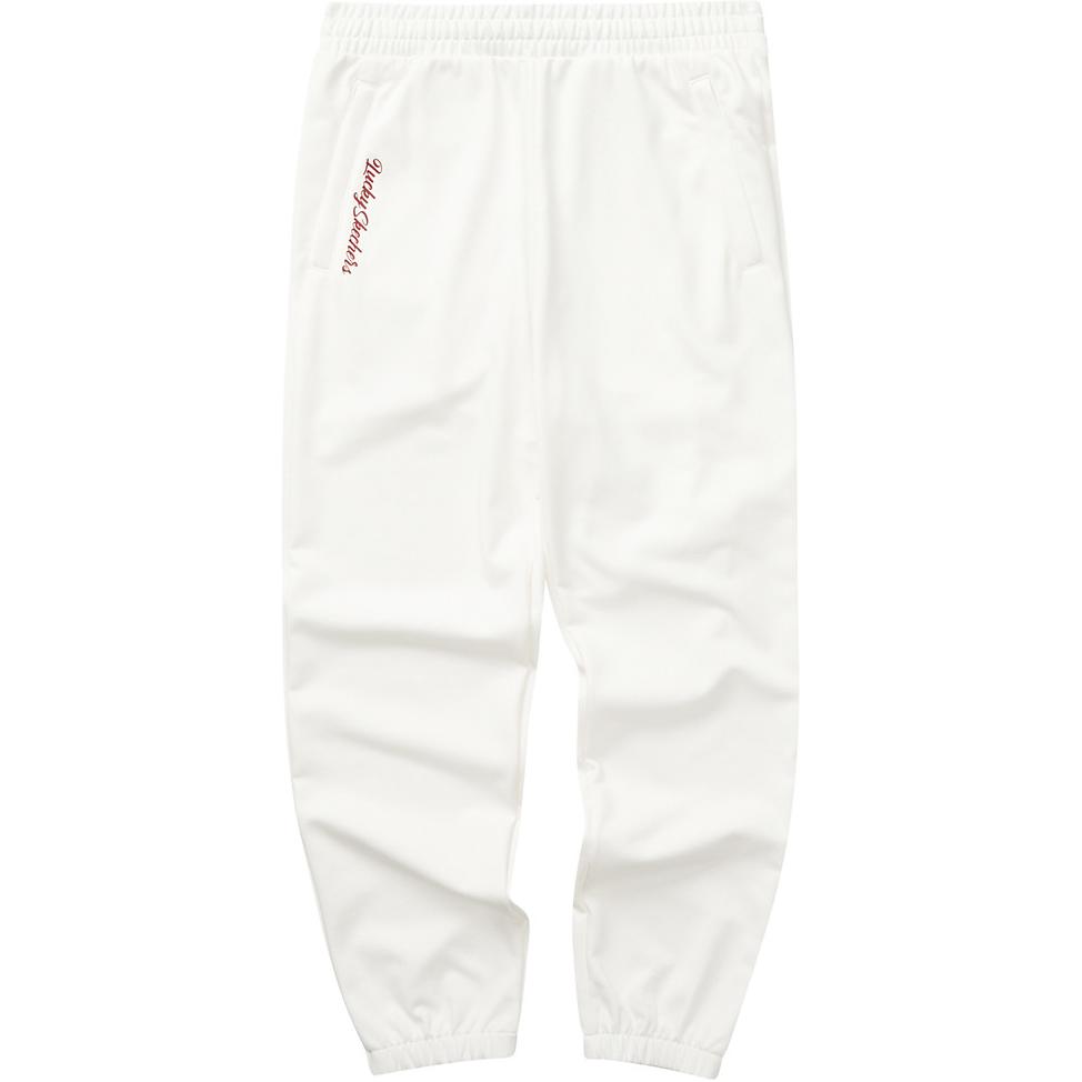 Skechers New Year Series Skin-Friendly Comfortable Simple Casual Knitted Sports Pants Men bottoms Cotton-Candy-White L124M024-0074 XL