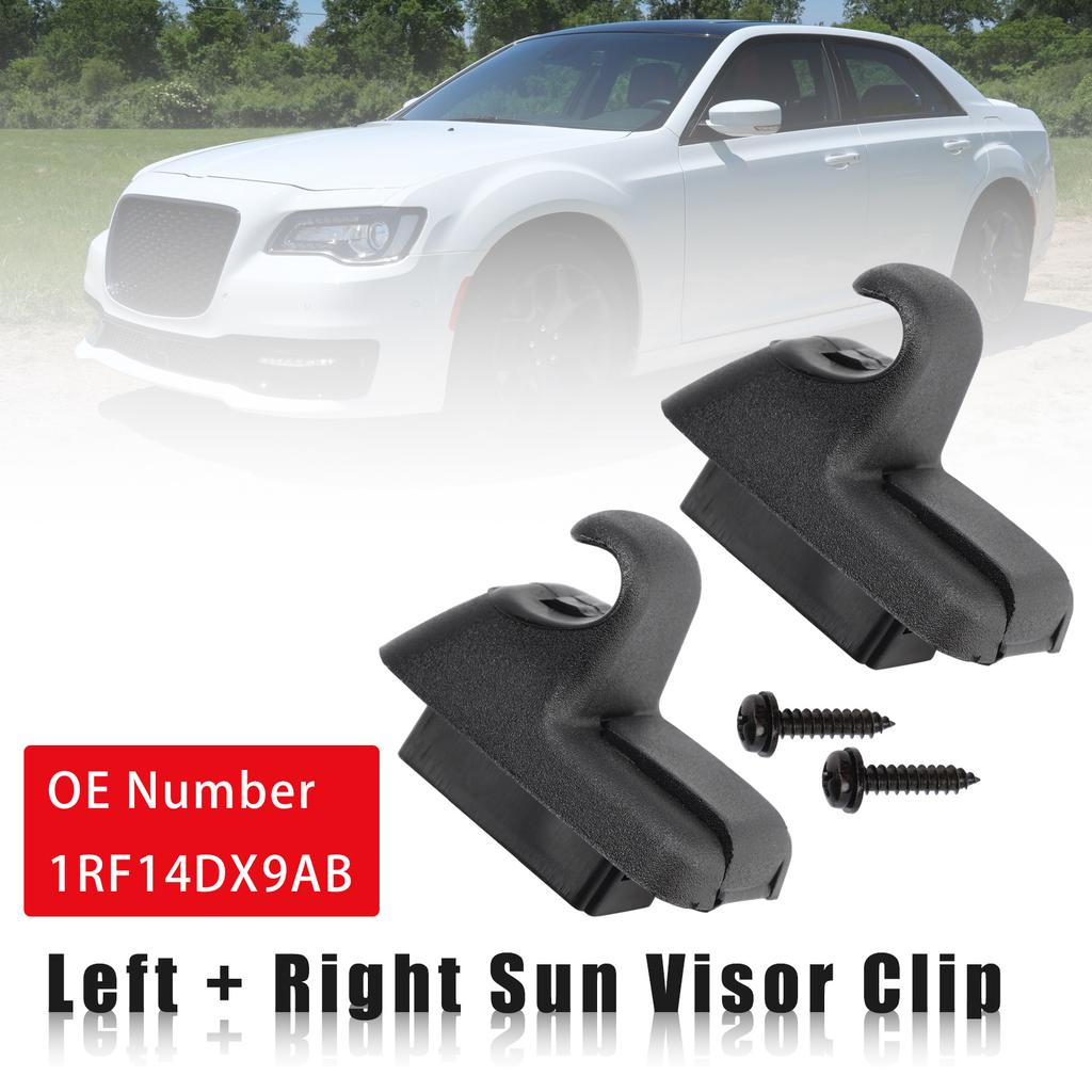 2x Black Sun Visor Clip 1RF14DX9AB Fit For Chrysler 300 Dodge Charger 2011-2020
