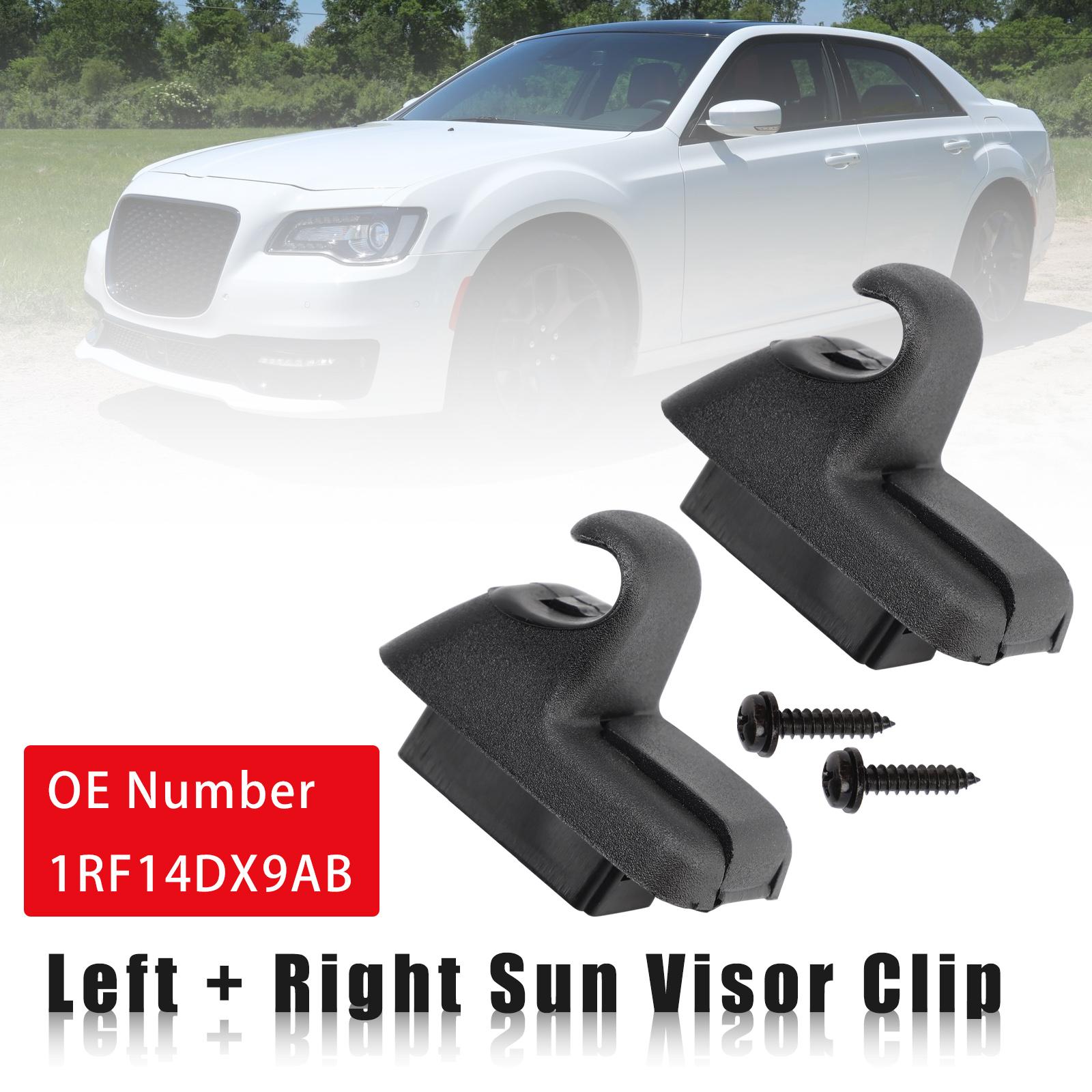 

2x Black Sun Visor Clip 1RF14DX9AB Fit For Chrysler 300 Dodge Charger 2011-2020