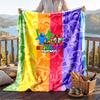 Warm Flannel Blanket Rainbow Friends Pattern, Lightweight Comfortable Throw Blanket for Bed Sofa Use