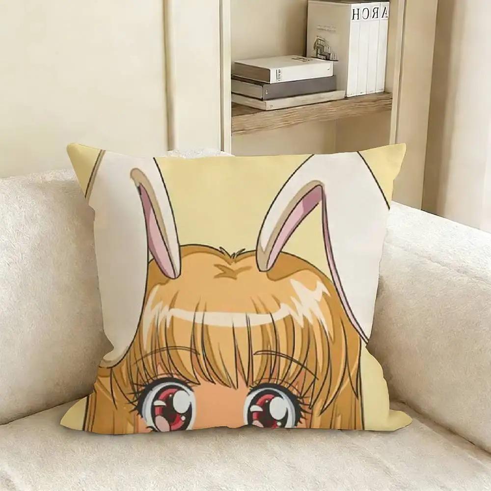 Tokyo MMew MMew Anime Pillow Cover Magical Girl Peek Print Polyester Cushion Cover Kawaii Magical Girl Themed Decor for Sofa