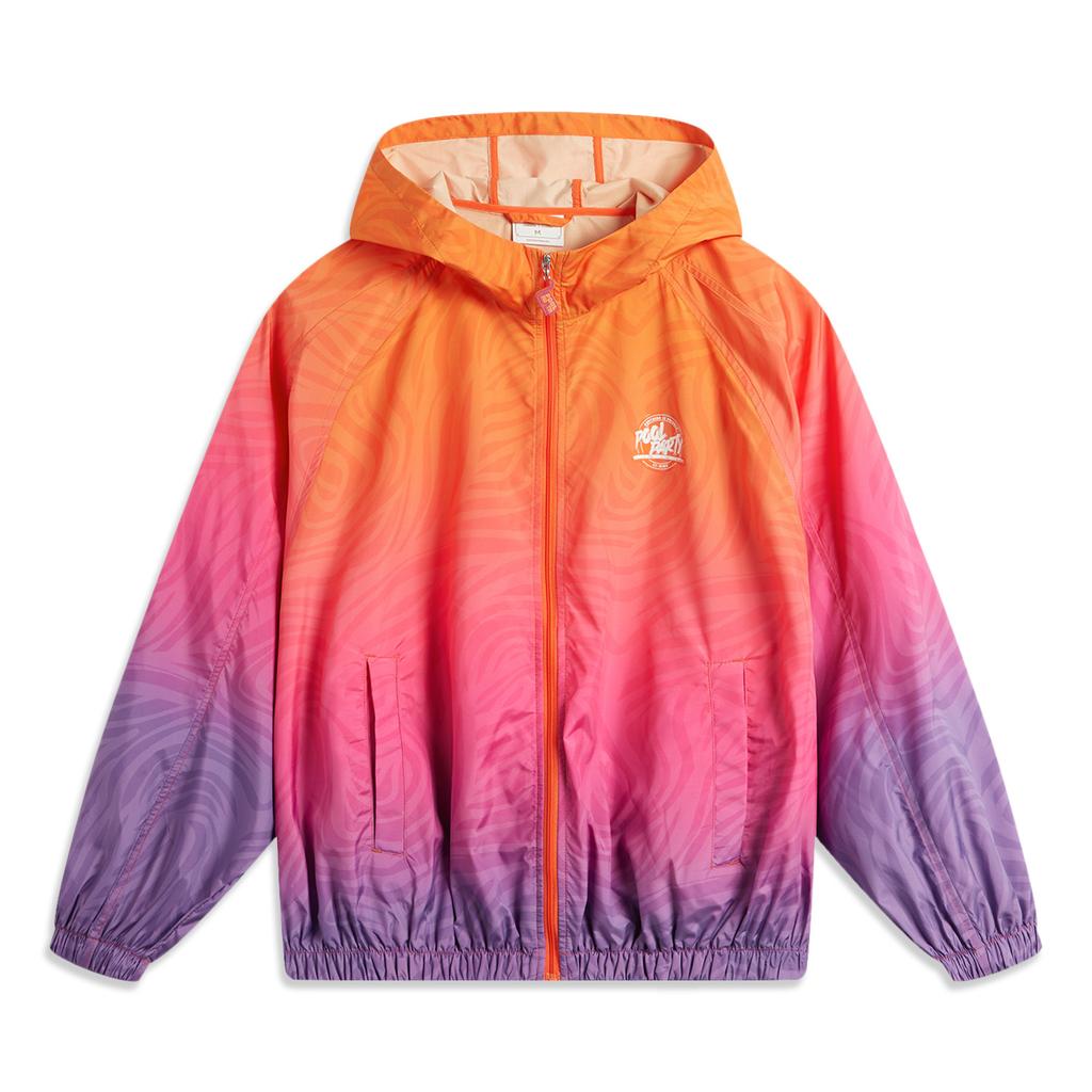 Li Ning Sports Life Collection Trench Coat Men's Vibrant Orange All Over Print AFDUB34-3