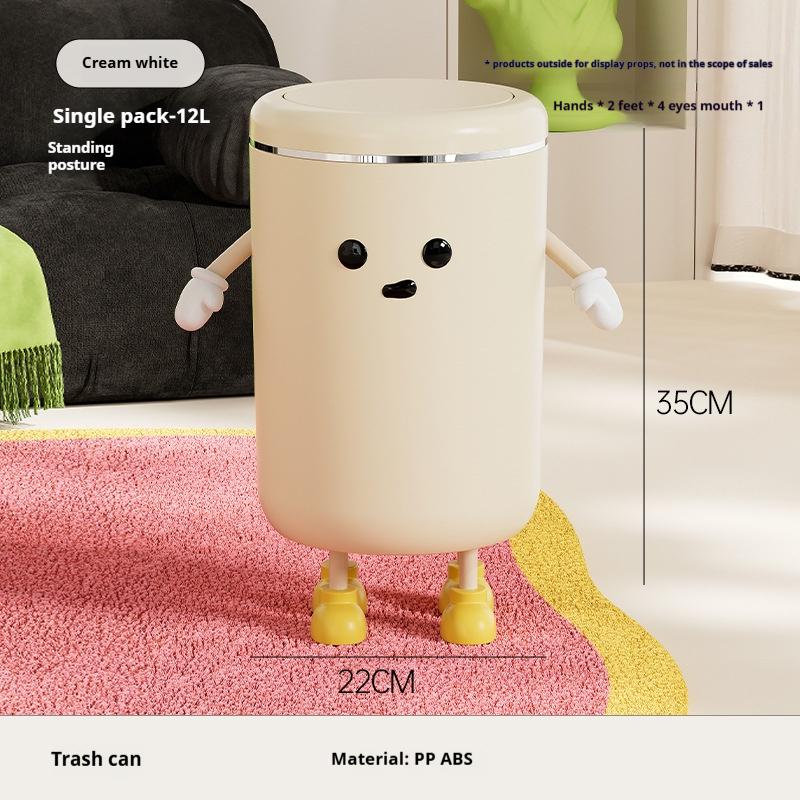Trash Can with Pop-up Lid Waterproof with Cover Room Kitchen Toilet Bathroom Waste Storage Box Desktop Storage Box Home Supplies