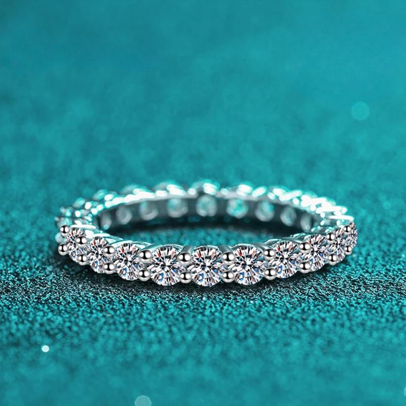 3 mm Moissanit-Diamantring aus Sterlingsilber 925 mit vergoldetem Ehering und Verlobungsring, Luxusschmuck für Damen