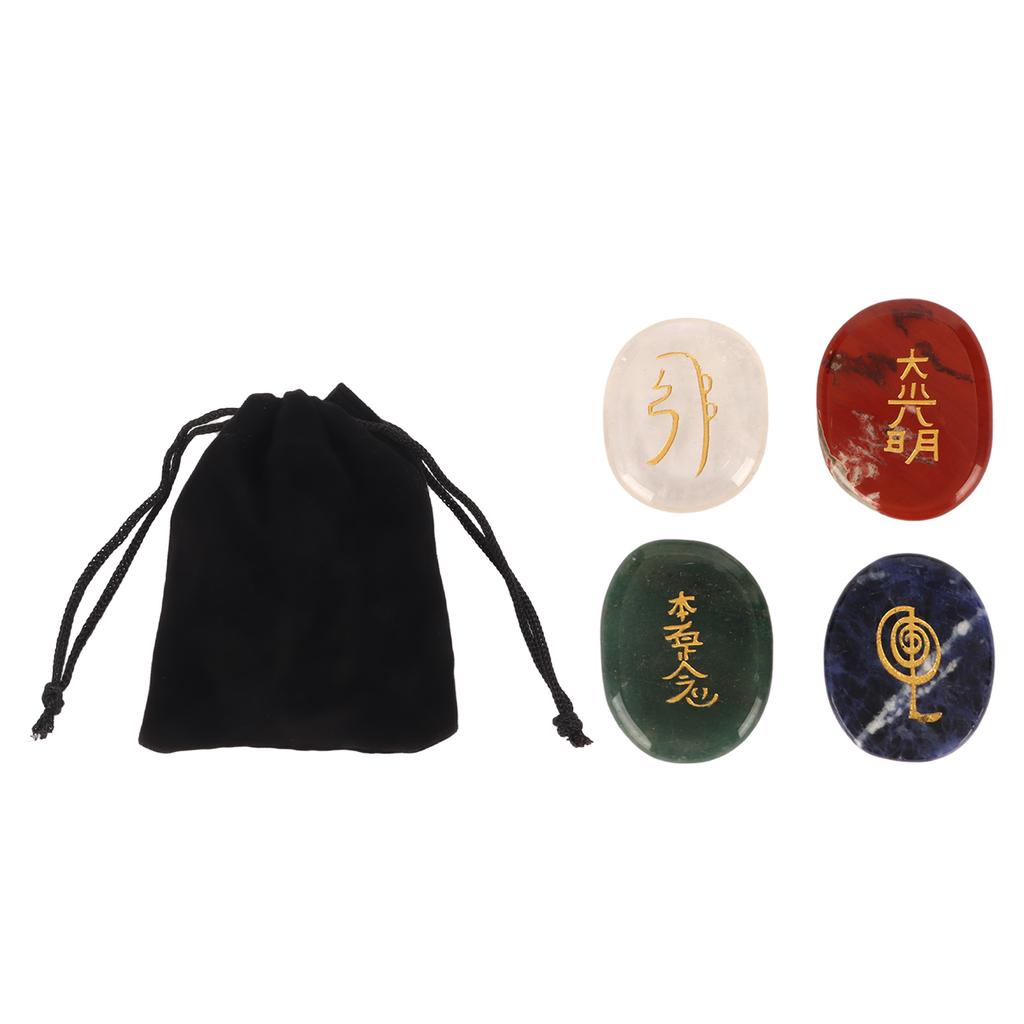 4Pcs Reiki Balancing Stones Finely Polished Palm Size Flat Circular Reiki Hling s for Meditation Purification