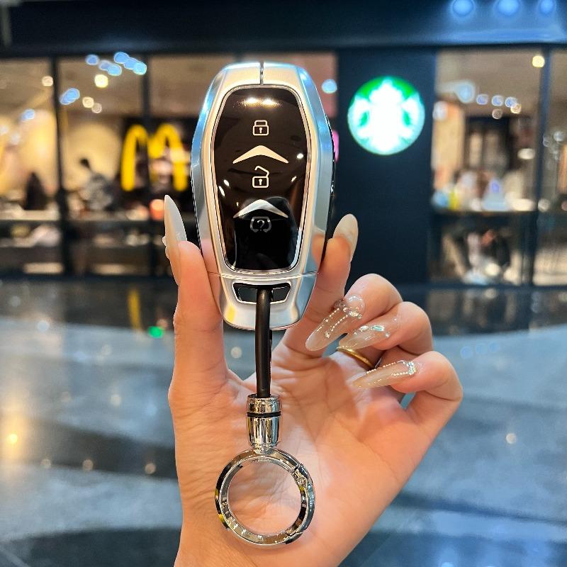 Car Zinc Alloy Leather Car Key Case Cover Holder For Dongfeng Fengguang Seres Evolute I-Space I-Pro Landian E5 Car Styling