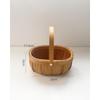 Compact Bamboo and Rattan Woven Picnic and Storage Basket for Fruits, Bread, and Eggs