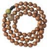 Golden Sandalwood Wooden Minimalist Buddhist Bead Bracelet, Vintage Style for Couples, Men and Women, with Agate and Coconut Shell Multi-loop