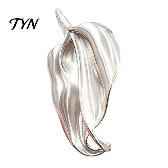 Women Minimalist Jewelry Irregular Leaf Alloy Brooch Pin, Silver Golden Plated Leaves Everyday Wear Lapel Clothing Accessory for Men Coats Decorative