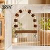 Bird Standing Branch Wooden Parrot Swing Toy Hanging Perch Stand with Pinecone/Bell Cage Natural Wood Toy for Parakeet Cockatiel Finches Conures