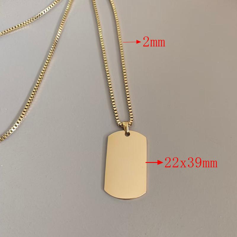 10pcs Titanium Steel Exquisite Trendy Men's Pendant Necklace Polished Mirror Men's Fashion