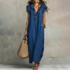 Summer Sleeveless Maxi Dress for Women Casual Deep V Neck Ruffle Long Dress Boho Beach Flowy Sundress with