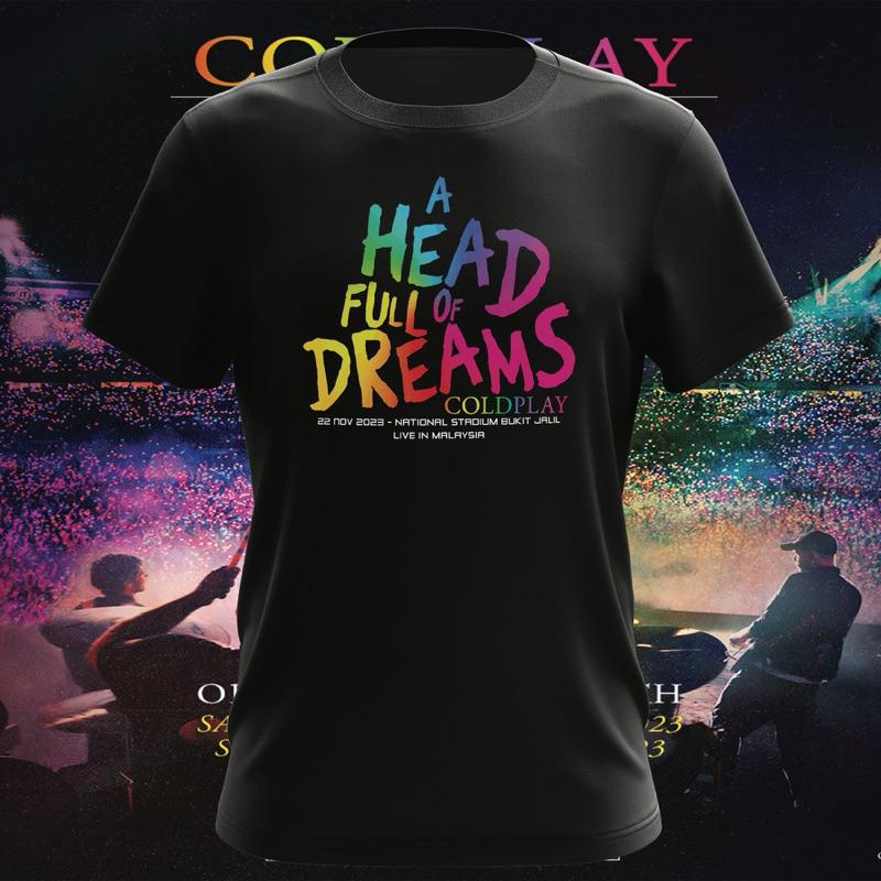 Coldplay Music of The Spheres World Tour 2025 T-Shirts aus Baumwolle, schweres, mentales Mode-T-Shirt mit Grafik, kurzärmelig, Unisex-Tops