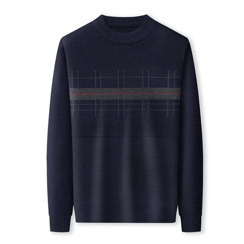 Men's Thickened Knitwear Business Wool Sweater - Autumn/Winter Round Neck Casual Style