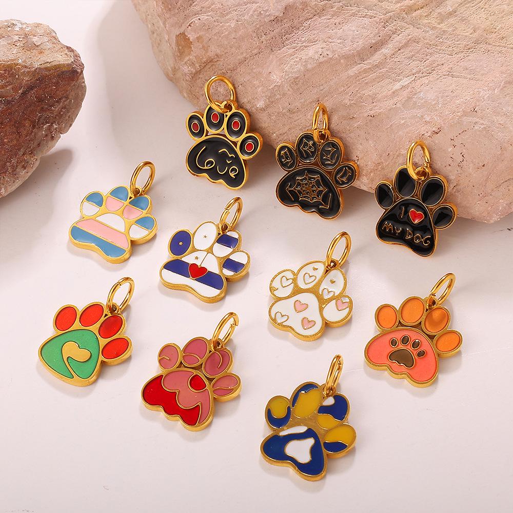 Cross-Border Cartoon Dog Paw Print Ornaments - Colorful Decorative DIY Accessories