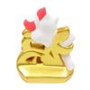 Osaka Choseido Figurine with Auspicious Characters Cute Ceramic Good Luck Includes Original Wooden Tag Maneki-neko (Goroku Nyago) - Charm,