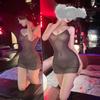 Sheer Mesh Bodycon Camisole Dress - Sexy Nightclub Style