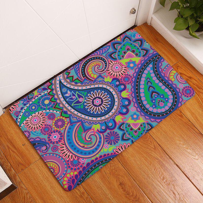 Elegant Persian Ornamental Paisley Buta Pattern Doormat For Luxurious Home Decor