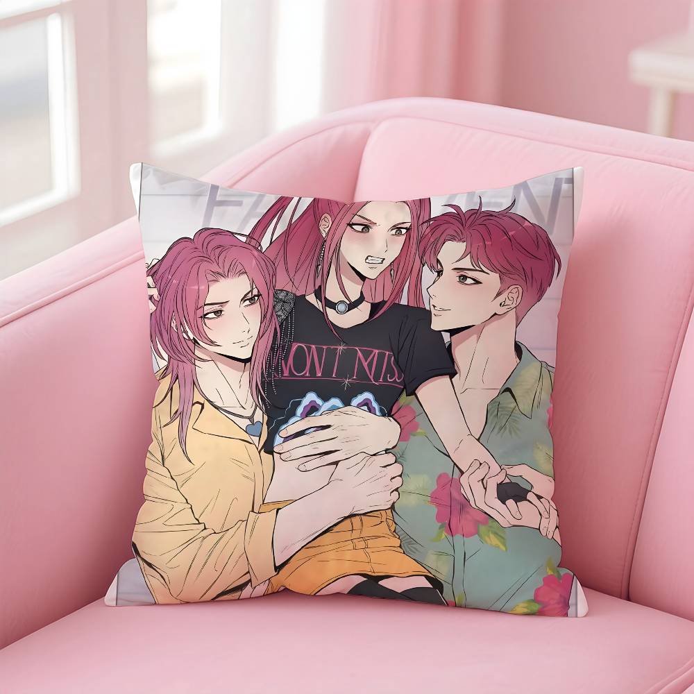 KPop S-Saja B-Boys Pillow Case Pattern Printing Pillowcase Living Room Sofa Cushion Cover Bedroom Room Decor
