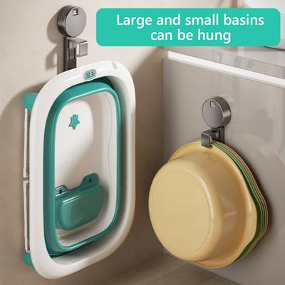 Suction Cup Washbasin Hook Heavy Duty Coat Hanger Wall Mounted Washbasin Stand Bathroom Basin Storage Rack