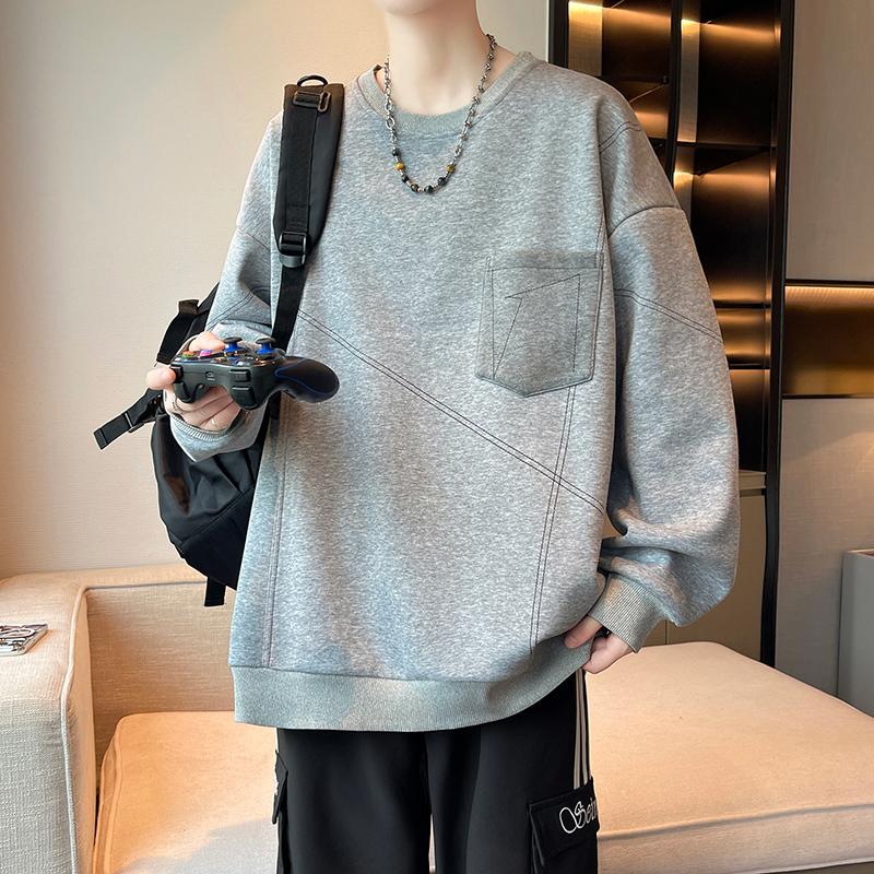 Herr Ledig Mångsidig Pullover Rund Hals Långärmad T-shirt Sweatshirt Topp