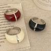 PONYKISS  Sterling Silver Enamel Trendy Round Opening Rings for Women Minimalist Fine  Light Luxury Accessories