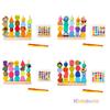 Wooden Sorting Stacking Games Beads Sequencing Toy Montessori Shape Matching Kids Geometric Shapes Awareness Gift for Christmas