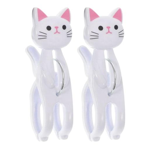 FmtwPhn Cat Clothespins, Clothes Clips, Cat-Shaped Towel Clips | Non-Slip, No-Stain Clothes Hanger Clothespins for Drying Clothes