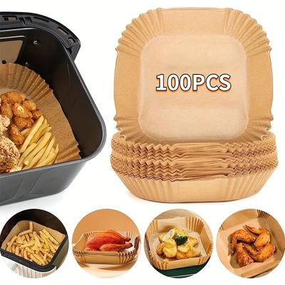 50/100Pcs Disposable Paper Air Fryer Accessories Square Circular Oil Proof Kitchen Oven Baking Non Stick Mat