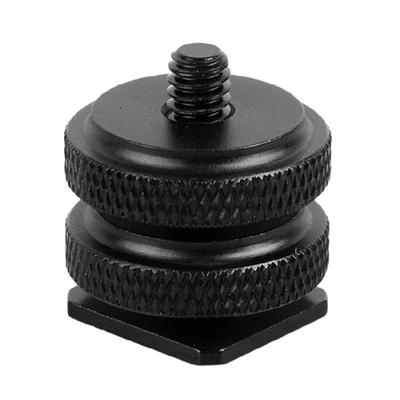 Doppelschichtiger 1/4-Zoll-Schrauben-zu-Blitzschuh-Adapter-Montagelösung für einfache Blitz- und Schirmmontage