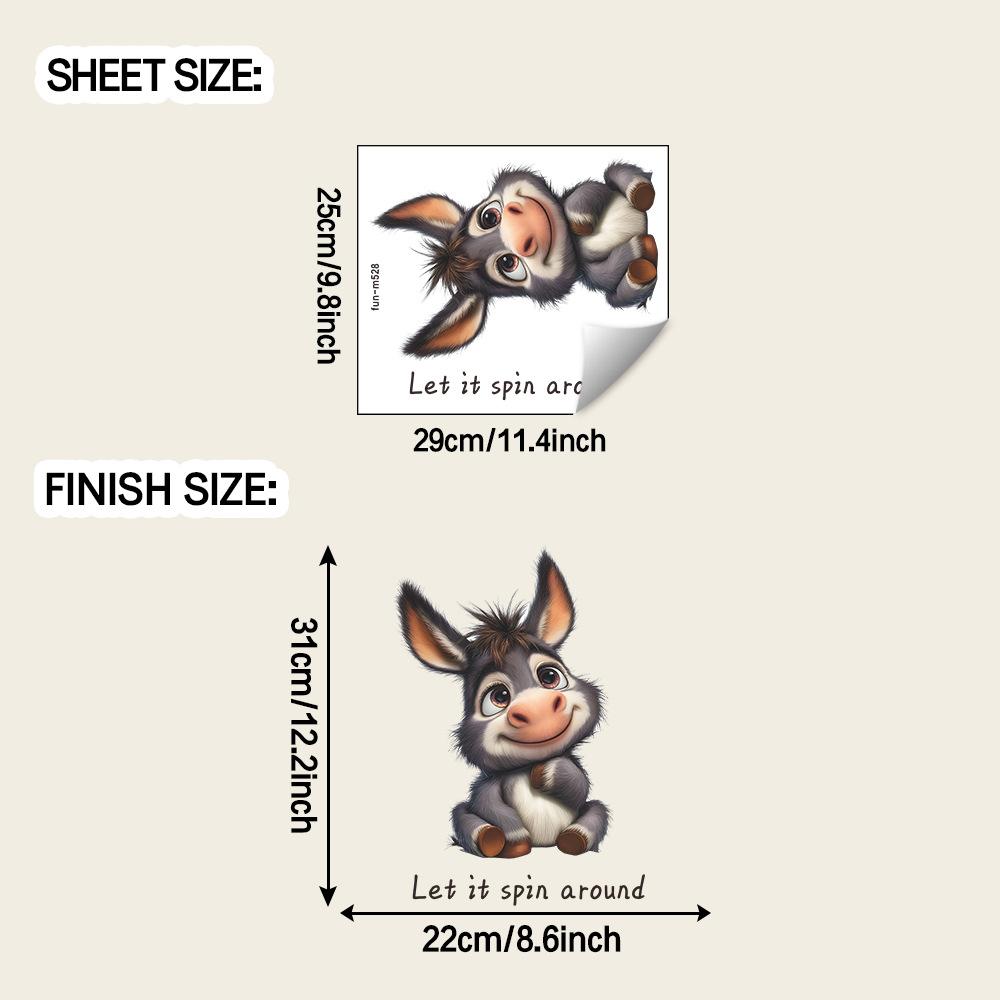 

Милый Ослик Малыш и Английский Слоган Наклейки для Украшения Ванной Комнаты и Туалета