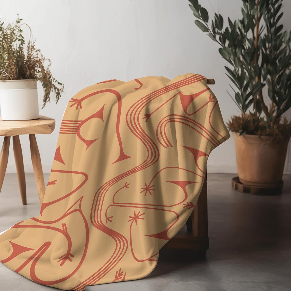 Fleece Blanket with Abstract Swirls Gray and Brown Cozy Throw Soft Warm Bed Blanket Sofa Cover Gift